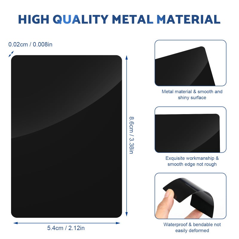 VZZNN 300 Pack Metal Business Cards Blanks Anodized Aluminum Blanks Name Card Laser Engraving Blanks for Laser Engraving DIY Cards Gift Cards VIP Cards Membership Cards Office Name Cards(Thickness 0.2 mm) - Image 2